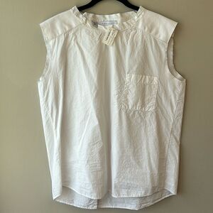 Sibel Saral White Cotton blouse size small sleeveless